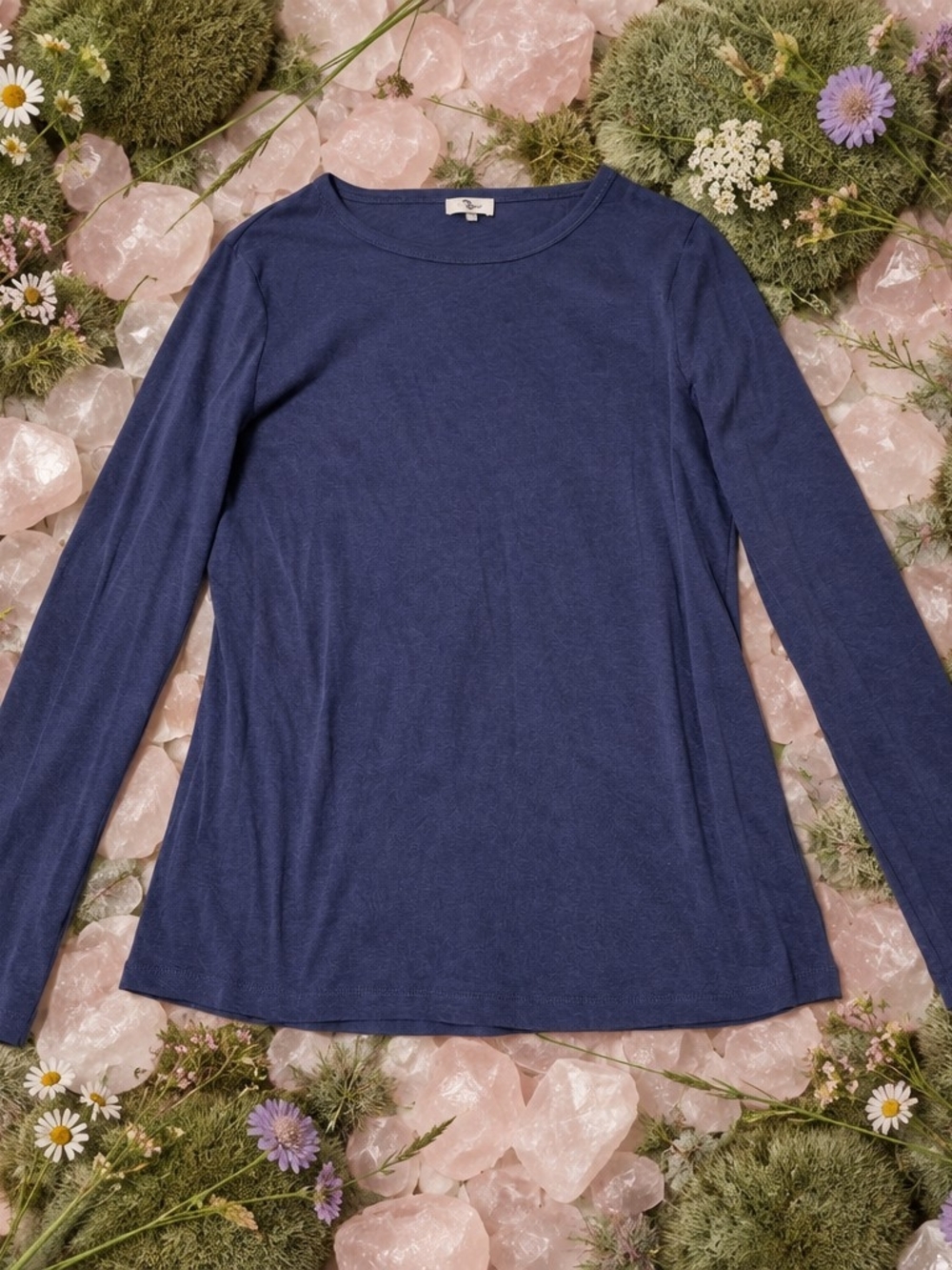 Women's Slate Blue Long-Sleeve Crew Neck Tee- Size 46Euro/ Large. NWOT.
